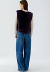 Oui Faux Fur Sleeveless Jacket, Purple