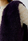 Oui Faux Fur Sleeveless Jacket, Purple