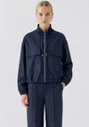 Oui Funnel Neck Full Zip Jacket, Navy