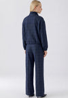 Oui Funnel Neck Full Zip Jacket, Navy