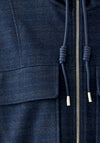 Oui Funnel Neck Full Zip Jacket, Navy