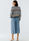 Oui Knit Striped Cardigan, Blue Multi