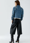 Oui Sequin Floral Denim Jacket, Blue