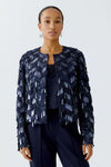Oui Matte And Glossy Sequin Jacket, Navy