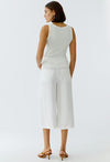 Oui High Waisted Cropped Trousers, White