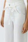 Oui High Waisted Cropped Trousers, White
