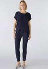Oui Baxtor Cropped Jeggings, Navy
