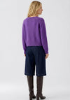 Oui Knitted Round Neck Jumper, Purple