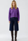 Oui Knitted Round Neck Jumper, Purple