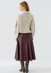 Oui Argyle Embroidered Roll Neck Jumper, Stone Beige