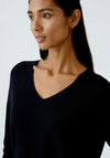 Oui Freyja V Neck Jumper, Black