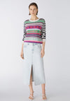 Oui Jacquard Knit Jumper, Multi-Coloured
