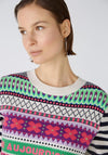 Oui Jacquard Knit Jumper, Multi-Coloured