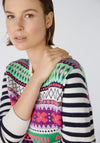 Oui Jacquard Knit Jumper, Multi-Coloured