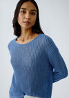 Oui Rib Knit Jumper, Blue
