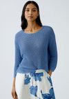 Oui Rib Knit Jumper, Blue