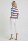 Oui Cherry Print Striped Jumper, Blue Multi