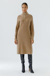 Oui Ribbed Knitted Sweater Dress, Beige