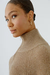 Oui Ribbed Knitted Sweater Dress, Beige