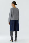Oui Knitted Round Neck Pullover, Grey