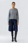 Oui Knitted Round Neck Pullover, Grey