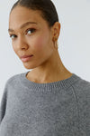 Oui Knitted Round Neck Pullover, Grey