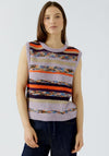 Oui Knitted Patterned Vest Top, Lilac Multi