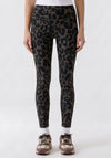 Oui Leopard Print 7/8 Length Leggings, Brown