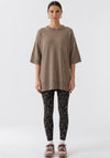 Oui Leopard Print 7/8 Length Leggings, Brown