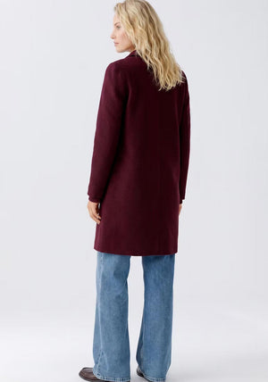 Oui Mayson Longline Wool Coat, Wine