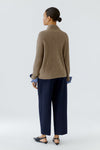 Oui Funnel Neck Ribbed Sweater, Taupe