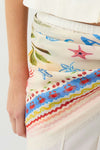 Oui Tropical Print Sheer Scarf, Cream Multi