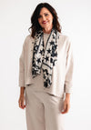 Oui Leopard Print and Star Scarf, Beige and Black