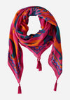 Oui Printed Tassel Trim Scarf, Pink