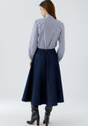 Oui Striped Pussybow Blouse, Blue