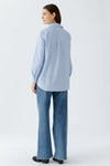 OUI Embellished Striped Long Sleeve Blouse, Blue