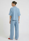 Oui Snap Button Shirt, Light Blue Denim