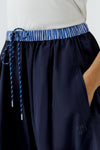 Oui Nylon A-Line Midi Skirt, Navy