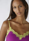 Oui Lace Trim Jersey Camisole Top, Sparkling Grape