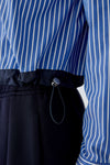 Oui Striped with Hem Detail Shirt, Blue and White