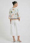 Oui Knitted Beach Print Sweater, White Multi