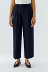 Oui Pleated Front Tailored Trousers, Navy
