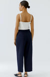 Oui Pleated Front Tailored Trousers, Navy