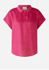 Oui Linen Cotton Polo Top, Pink