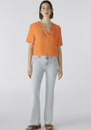 Oui V Neck Top, Vermillion Orange