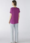 Oui Ayono Contrast Jersey Back Top, Sparkling Grape