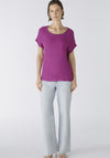 Oui Ayono Contrast Jersey Back Top, Sparkling Grape