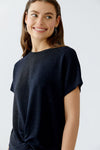 Oui Glitter Knot Tie T-Shirt, Navy