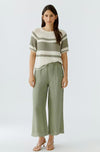 Oui Knitted Colour Block Pullover, White and Green