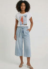 Oui Embroidered and Sequin Detail Graphic Print T-Shirt, White